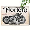 2D Flat - 1pc Vintage Norton Motorcycles Metal Sign - 8x12 Inch Retro Wall Art with Classic Motorcycle Design, "The Un Approacha