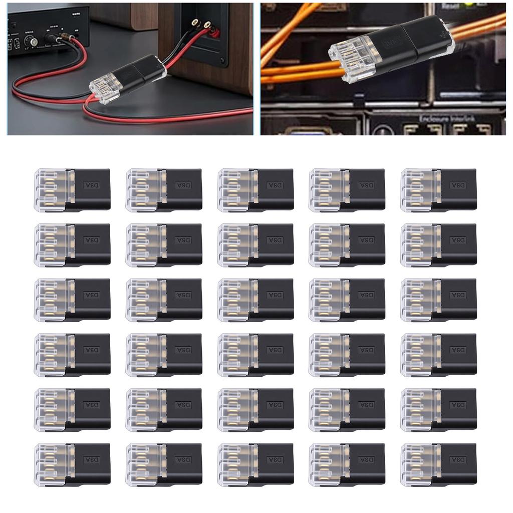 30Pcs Wire Plug in Connector 3 Pin with Locking Buckle No Stripping Quick Splice Clips for 18-16AWG LED Strip Light Electrical Cable 3mm Hole Dia