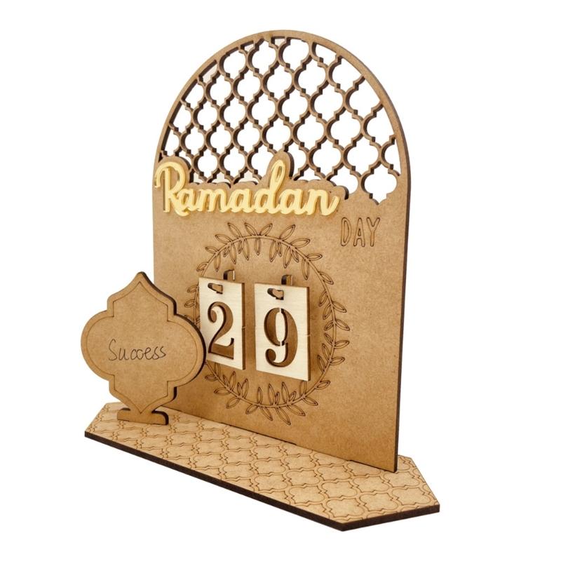 Eid Mubarak Ramadan Countdown Calendar Decorative Crafts Art Ornament for Holiday Festival Party Background
