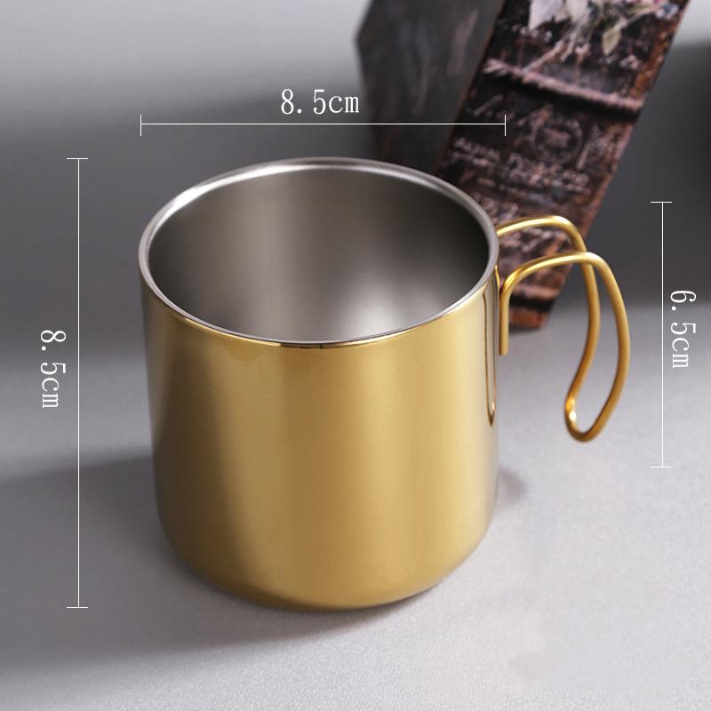 380ML Stainless Steel Coffee Thermal Mug with Cover Curved Handle Portable Milk Water Cups Office Kitchen Bar Drinkware Utensils