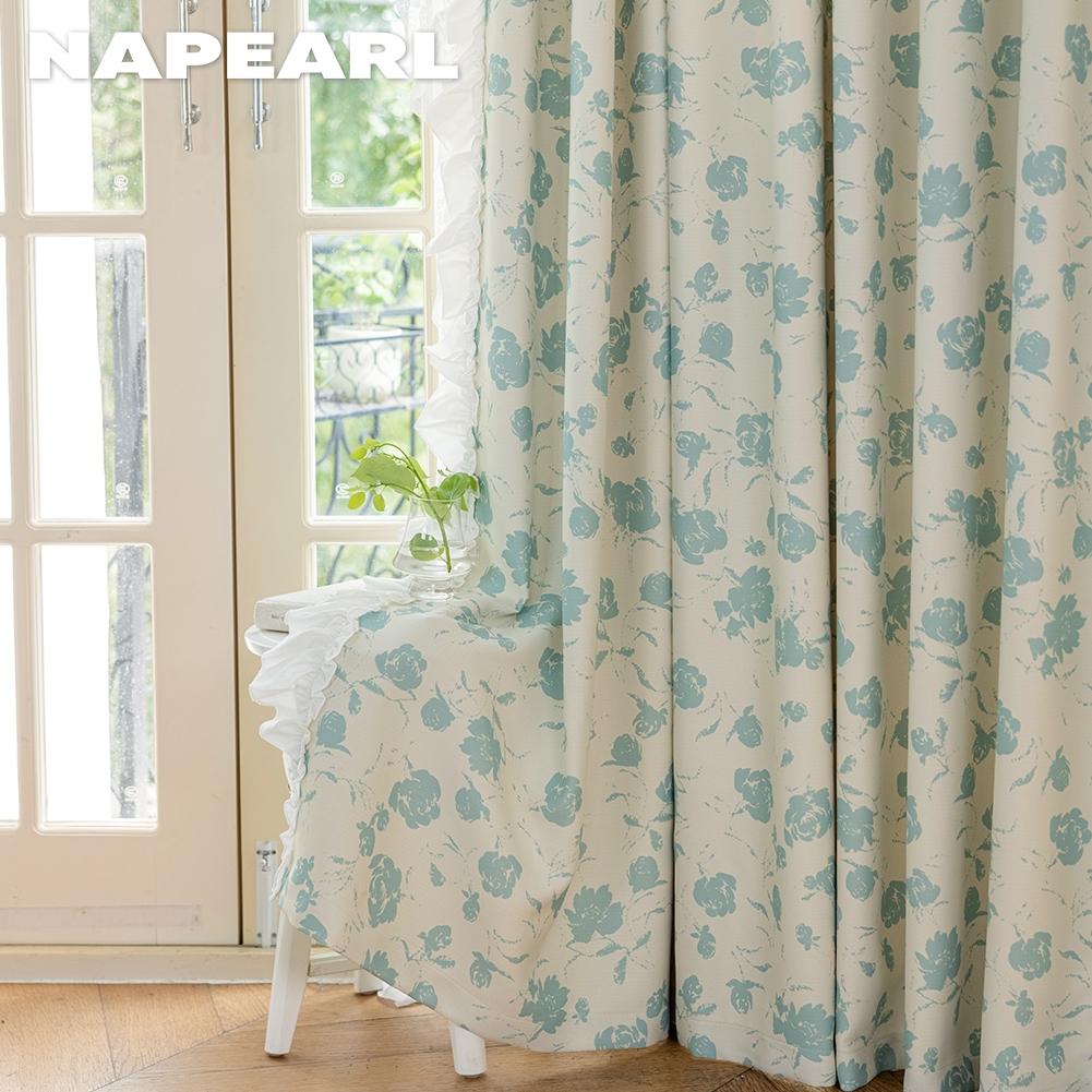 1PC NAPEARL 70-80% zaciemniające romantyczne francuskie róże nadrukowane marszczone wygodne zasłony do sypialni salonu wystrój domu