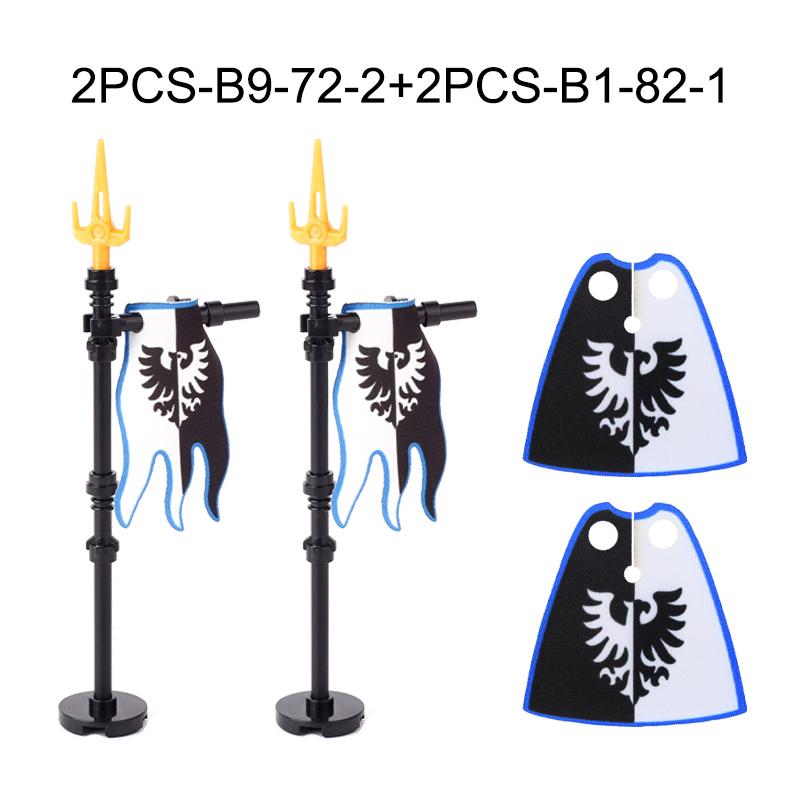 Medieval Military War Army Castle Knight Soldier Figures Building Blocks Weapon Cloak Helmet Shoulder Armor Flag Warrior Shield