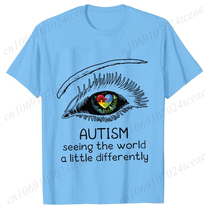 Autism Awareness Seeing The World A Little Differently Prints Unisex TShirts Hip Hop Streetwear Casual Tops Female Clothing