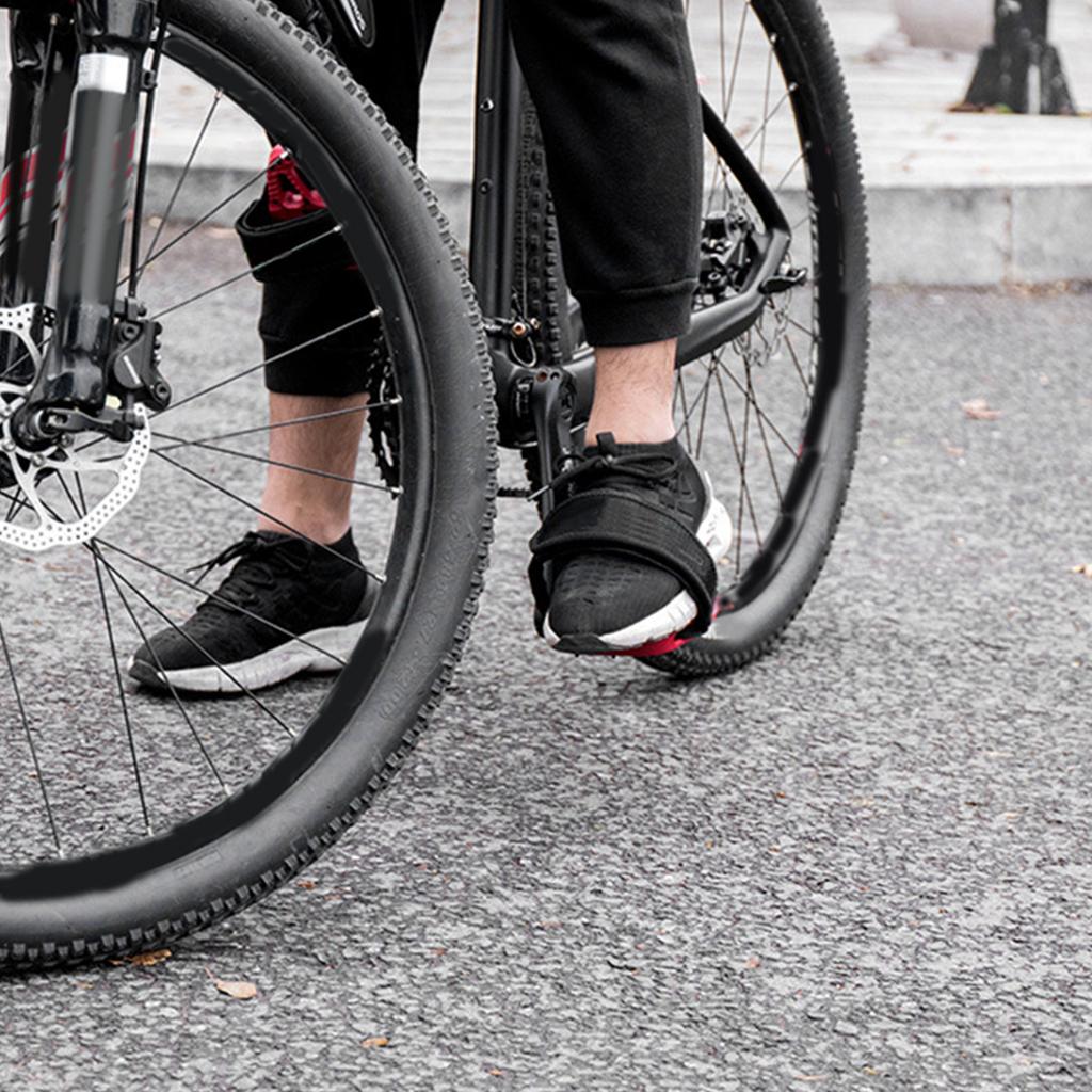 1Pair Canvas Bicycle Pedal Straps Toe Foot Cover Clip Belt Double Hook and Loop Fasteners