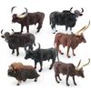Lifelike Pvc Forest Animal Model Set Including Ankole Watusi And Water Buffalo Designs