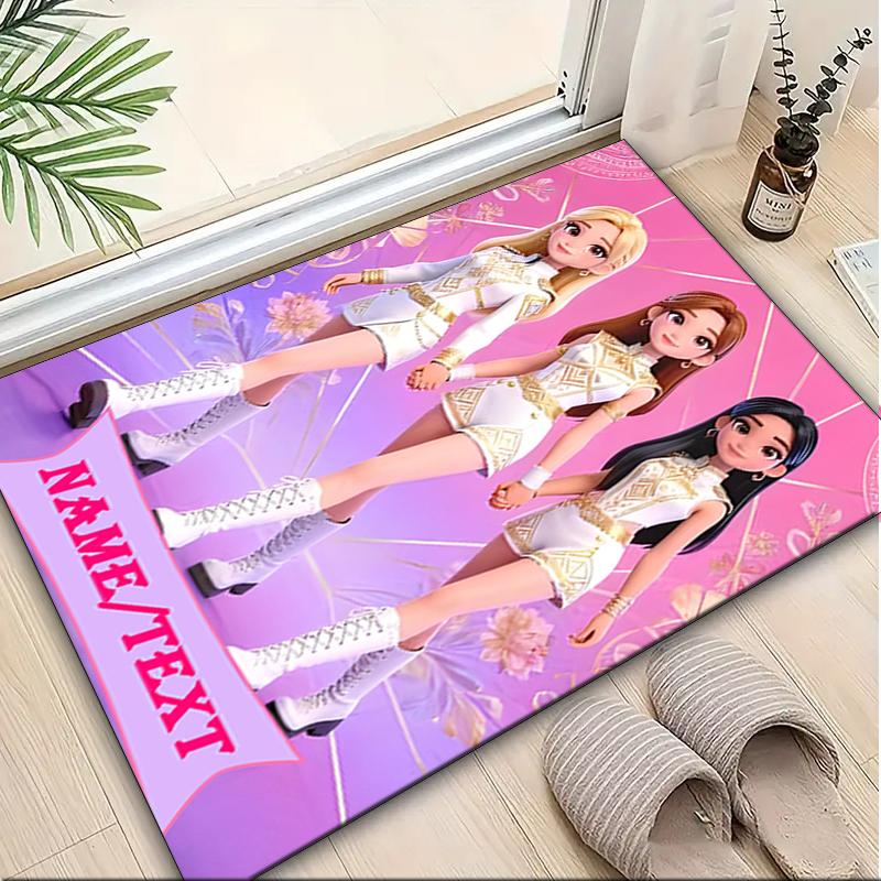 1PC Custom Name Sisters White" Theme Floor Mat Ideal for Living Room, Game Rooms, Office, Bedroom,Floor Mat Playful Design