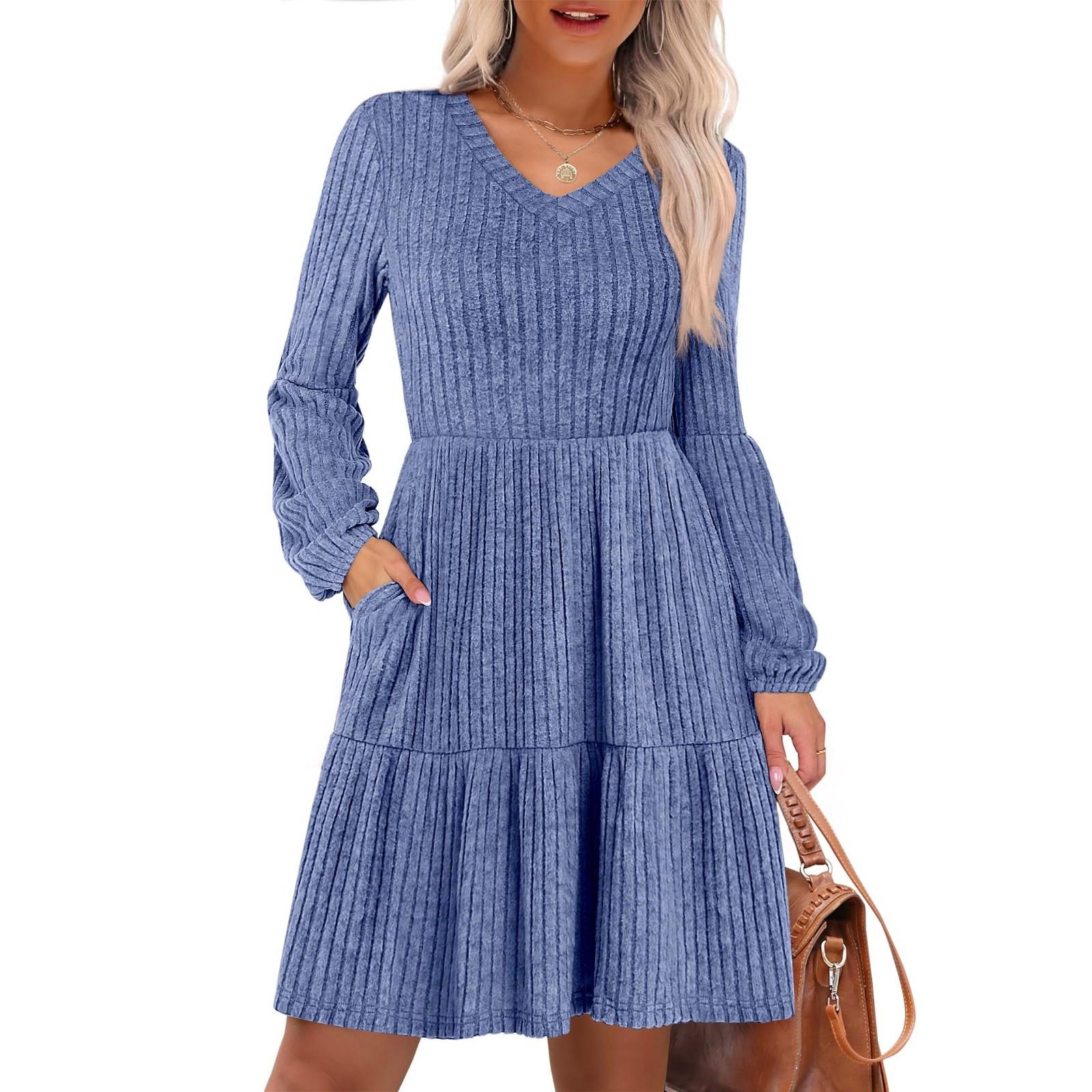 

Женское модное повседневное платье однотонной расцветки XL чёрный