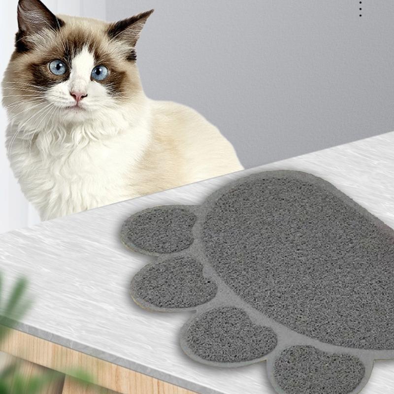 Cat Litter Mat Cat-Paw Shaped Waterproof Urine Proof Trapping Scatter Control Trapping Litter Mat Water Resistant