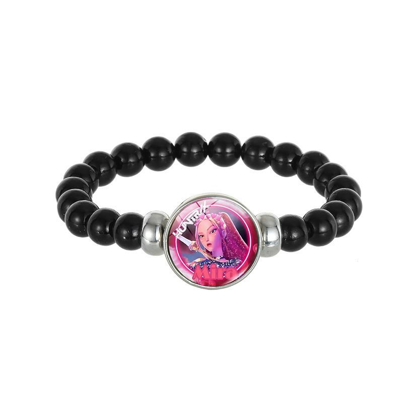 Demon Hunters Saja Boy Beaded Bracelet, Lumi Zoe Mira Black Bead Jewelry
