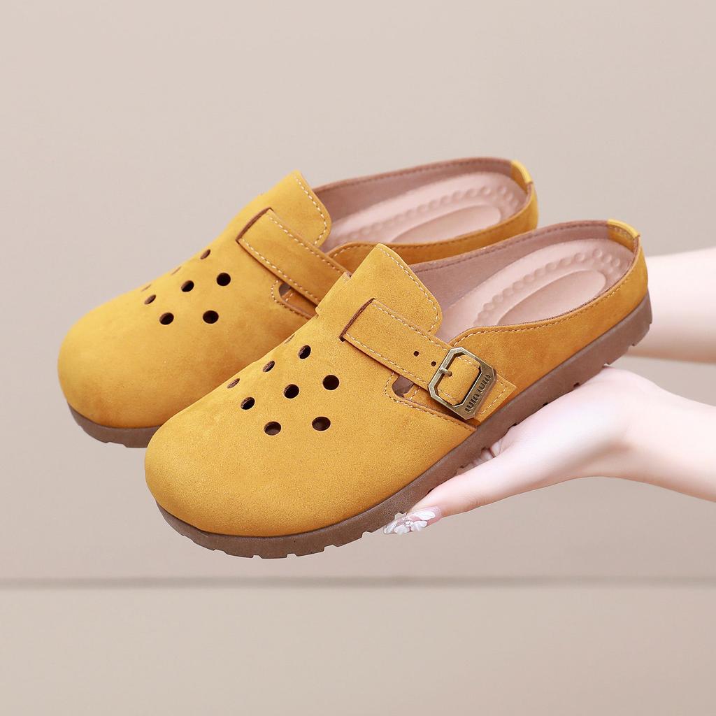 Hollow Hole Shoes Slippers Bag Head Soft Sole Lazy Slippers Retro Casual Half Drag