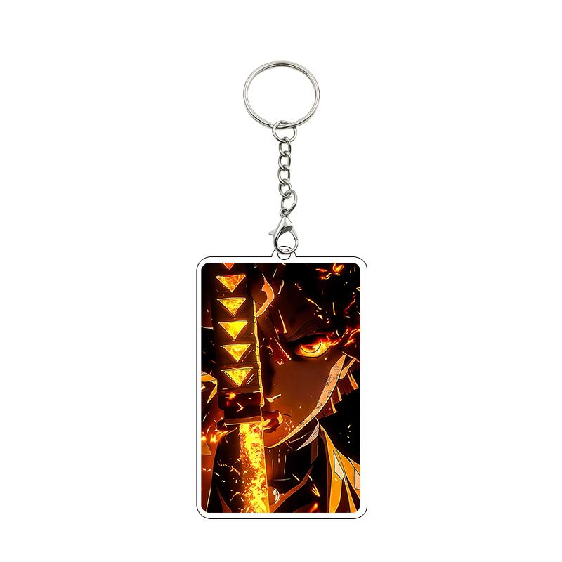 Fashion Anime Acrylic Keychain Accessories Tomioka Giyuu Kanroji Mitsuri Nezuko Cartoon Car Charm Pendant Gifts Toys Wholesale