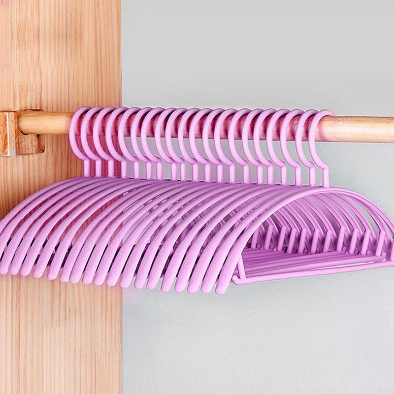 

10 шт./лот Взрослые Нескользящие Вешалки Полукруглые Бесшовные Утолщенные Вешалки для Развешивания Поддержка для Влажной и Сухой Одежды Прочные Бытовые Вешалки для Одежды розовый