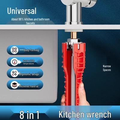 Kitchen Faucet Multifunctional Wrench: Eight-in-One Loosener