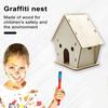 DIY Wood Birdhouse Kit Unfinished Log Home Craft Project with Safe Paint Wooden Crafts Boys And Girls Graffiti Bird Nest for Kids