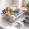 Modern Stainless Steel Dish Drainer with Cutlery Holder