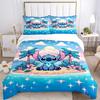 Stitch Island Adventure Print 3Pcs Bedding Setduvet Cover With 2 Bedropillowcase Home Birthday Gift