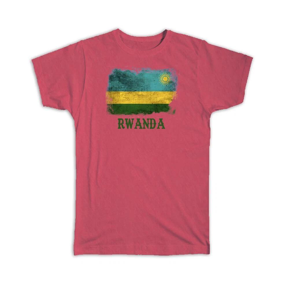 Gift T-Shirt : Rwanda Rwandan Flag Africa African Country Souvenir National L