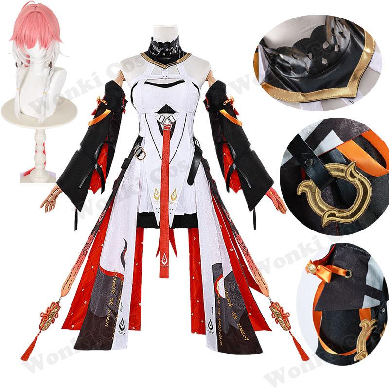 Wuthering Waves Changli Cosplay Costume Dress Chang Li Wig Hair Game Women Role Play Outfits For Carnival