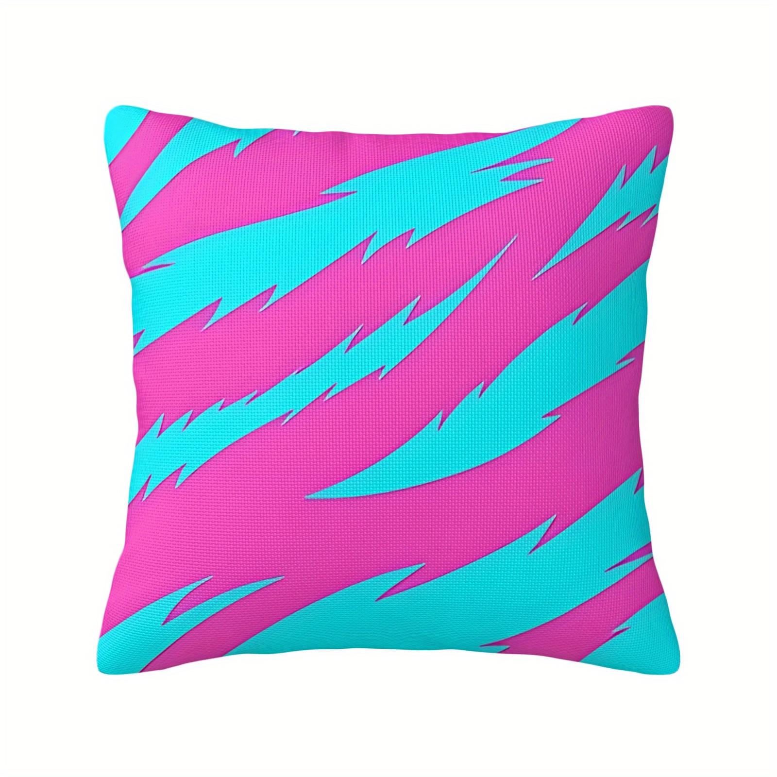 Pink and Turquoise Abstract Stripes Pillowcase Modern Geometric Cushion Cover Colorful Home Decor Living Room Sofa Throw Pillow 40cmx40cm