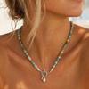 Women Necklace, Handmade Beaded Natural Gemstones Necklace, with Gold-Plated Clasp Versatile Necklace, for Daily Wear Beach Dates