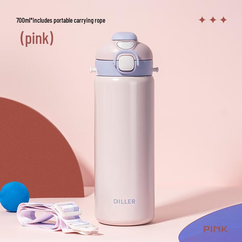 Dilebel Portable Stainless Steel Insulated Straw Cup