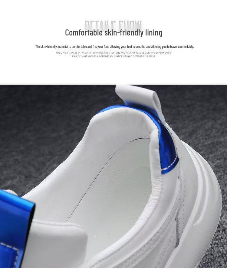 Men's Lightweight White Sneakers - Autumn Casual, Trendy & Breathable with Non-slip Thick Soles