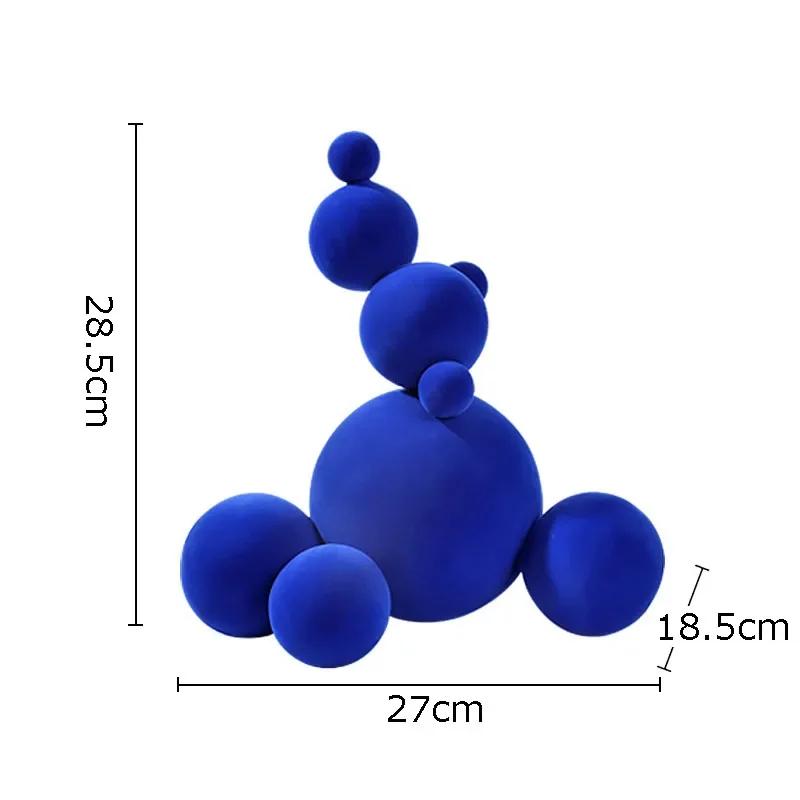 Nordic Modern Flocking Molecular Ball Sculpture Abstract Art Living Room TV Wine Cabinet Office Desktop Home Decoration Gifts