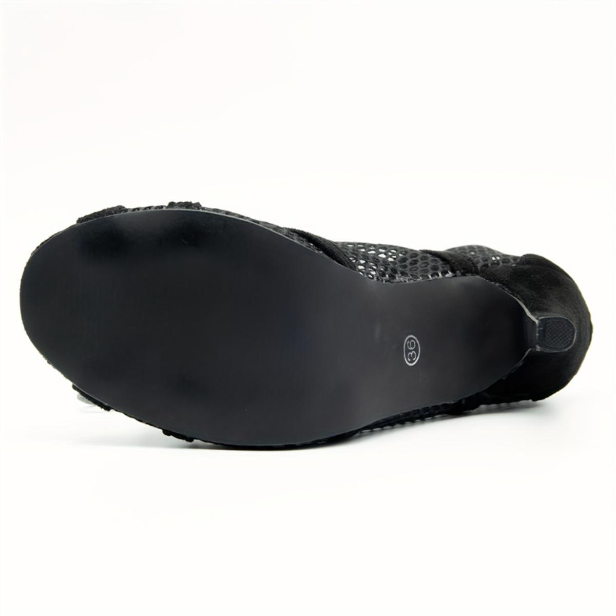 2024 Женские танцевальные туфли на высоком каблуке Летние вырезы из сетчатой ткани — фото 6