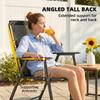 Folding Garden Chairs Set of 2, Outdoor Dining Chairs with Wide Texteline Seat, High Back and Armrests, Black