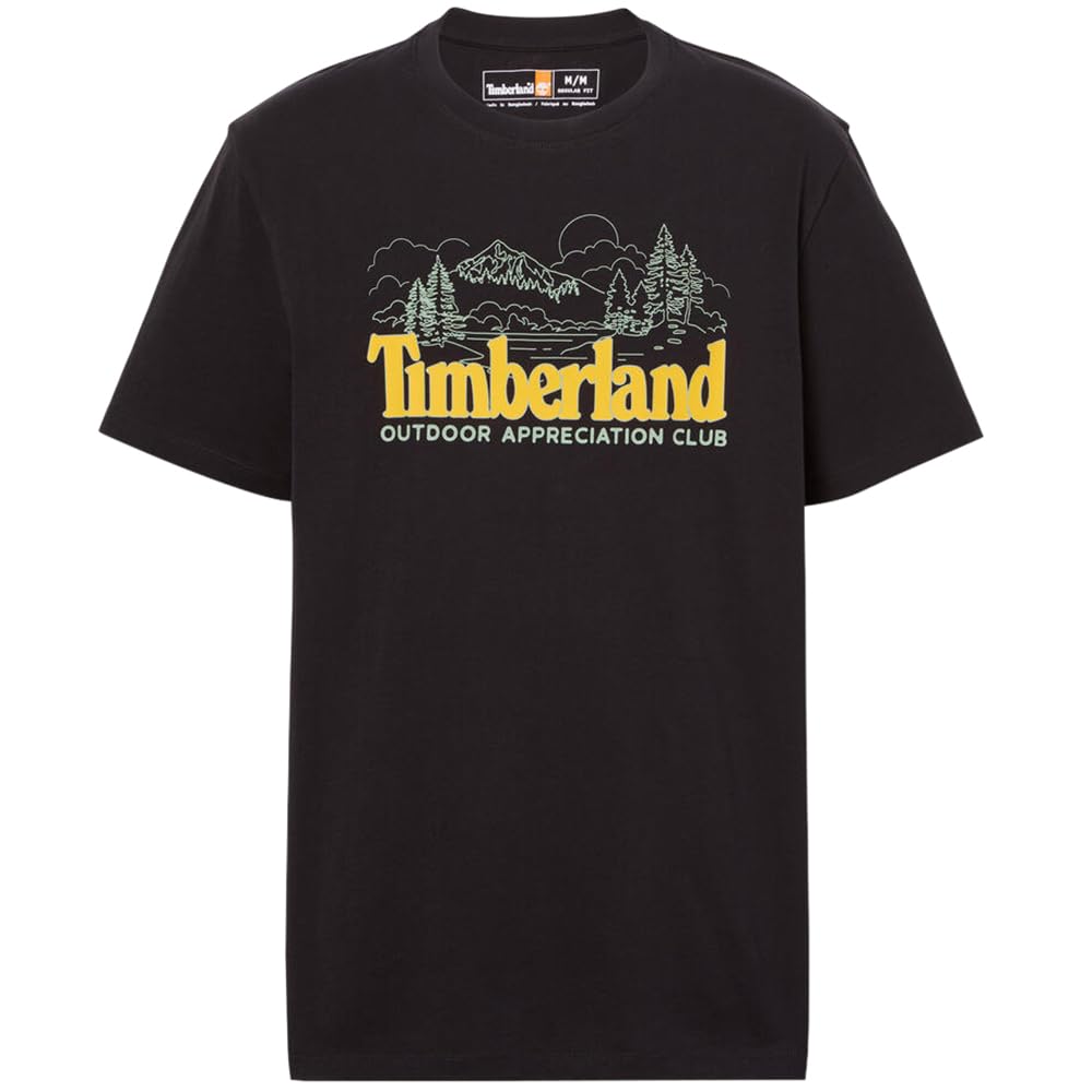 

Мужская футболка с коротким рукавом и графикой спереди, Timberland, черная, размер M (TB0A6B8V0011)
