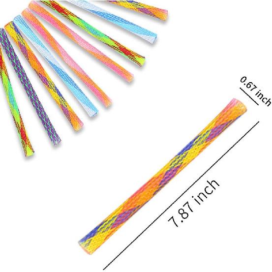 Lotus Cat Spring Tube Toy, 10pcs Cat Interactive Toy, Colorful Cat Toys for Indoor Cats, Telescopic Mesh Pole Cat Jumping Toy Flexible & Swat Cat