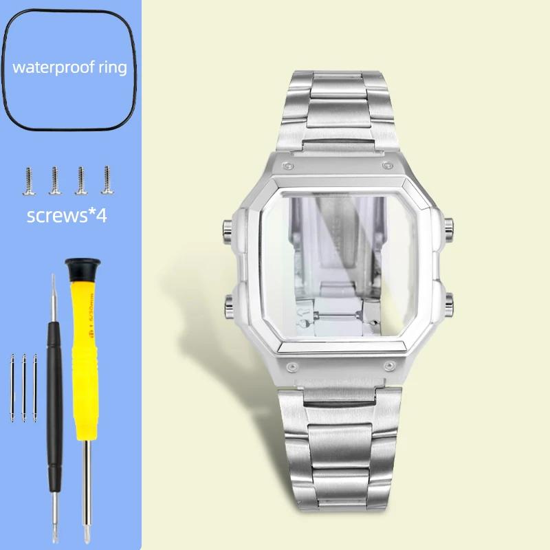 AE1200 Upgrade Roestvrijstalen Behuizing voor Casio AE-1200WH Horloge High-end Massief Metaal Mod Kit 3299 Uurwerk Vervanging Horlogekast For AE-1200 gray