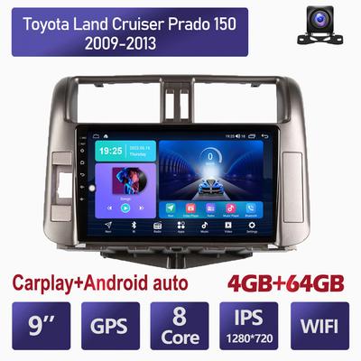 Autoradio Android Carplay lecteur vidéo multimédia Navigation GPS pour Toyota Land Cruiser Prado 150 2009-2013 2din unité principale 4 + 64 go