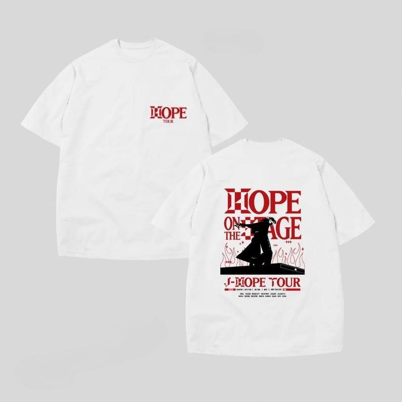

BTS - J-hope Сценическая Kpop Футболка Унисекс Оверсайз Прямая Футболка, Идеально для Концертов, Фестивалей, Повседневной Носки, Повседневный Стиль 4XL