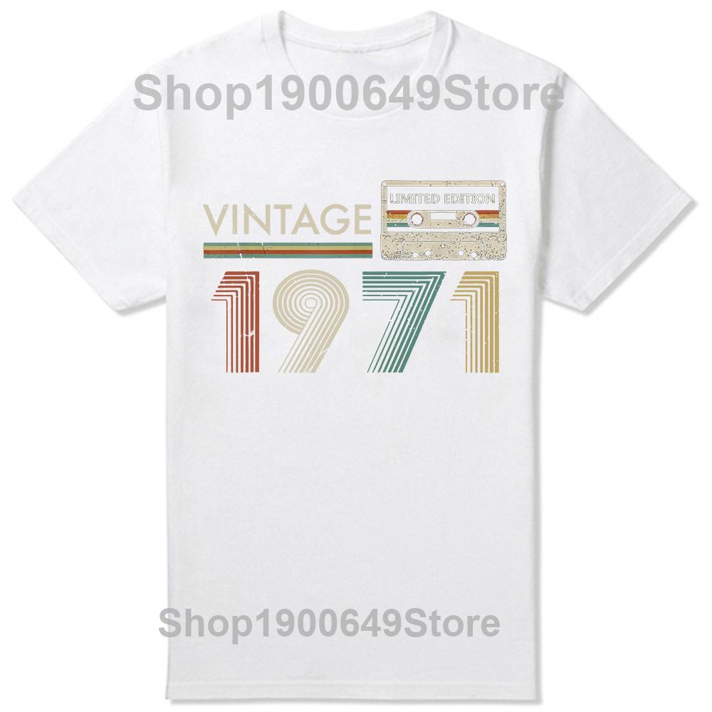 Vintage 1971 Limited Edition 53th Birthday Music Cassette T Shirts Graphic Streetwear Short Sleeve Birthday Gifts Tshirt Men S