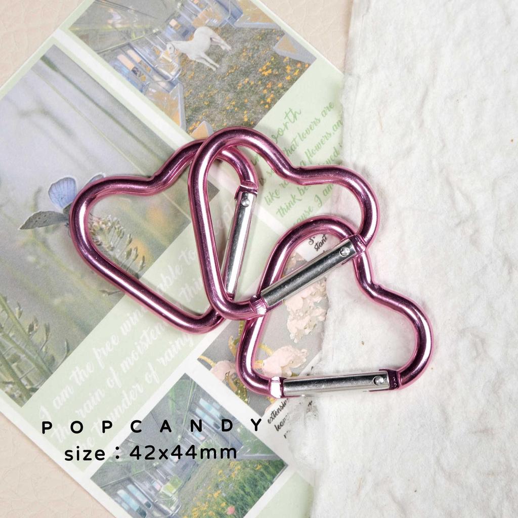 Heart-Shaped Colorful Backpack Keychain with Aluminum Alloy Snap Hook - Outdoor Carabiner Jewelry Pendant