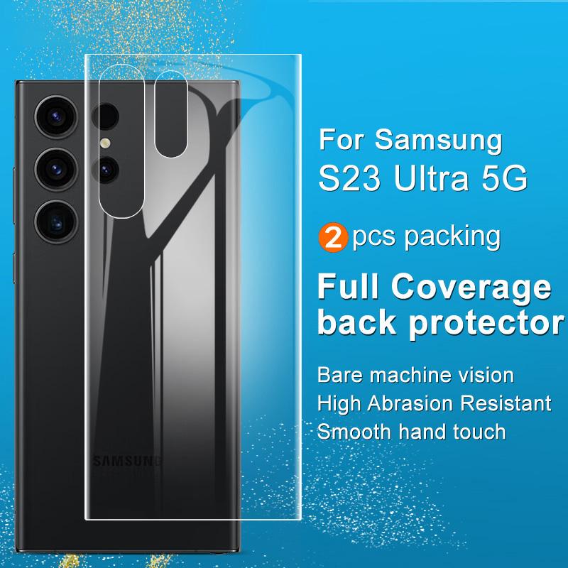 

IMAK 2Pcs/Set For Samsung Galaxy S23 Ultra Hydrogel Film III Full Cover Back Protector High Sensitivity TPU Back Film