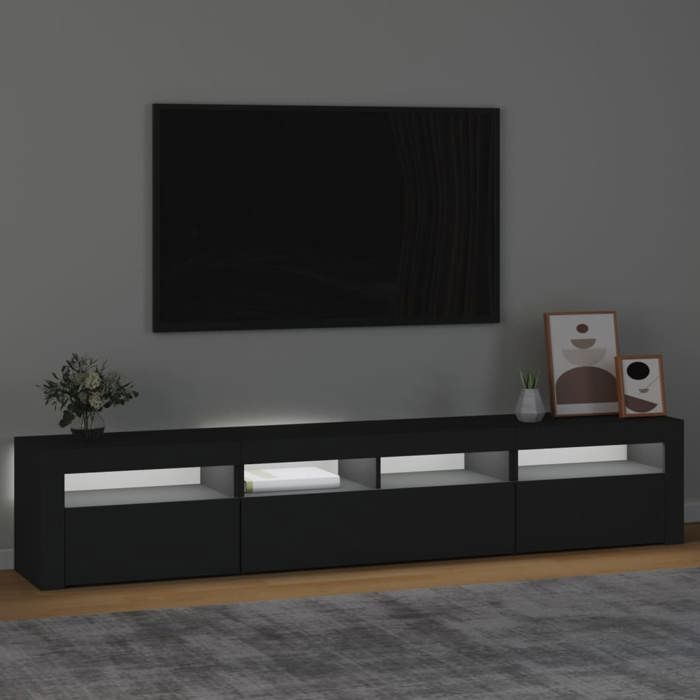 VidaXL Meuble TV avec Lumières LED Centre de Divertissement Rangement Meuble Média Meuble de Salon Salle de Séjour Maison 3152731