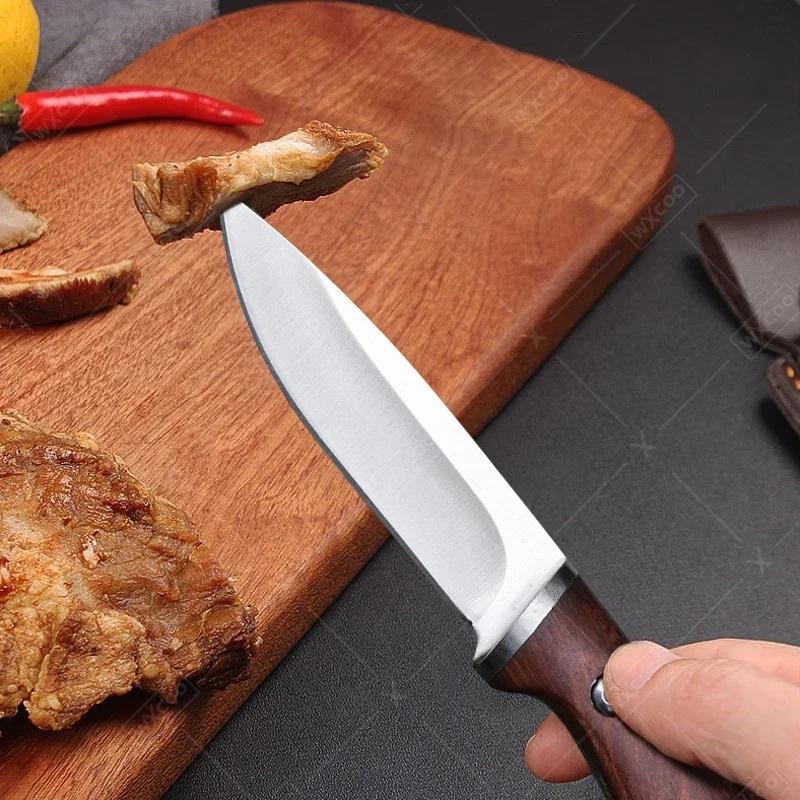 Stainless Steel Pocket Boning Knife Professional Kitchen Knives Fruit Knife Butcher Vegetable Slicing Meat Cleaver with Sheath