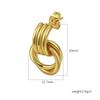 High-End Gold Stainless Steel Earrings for Women - Elegant Light Luxury Design