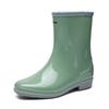Fashion Medium Tube Rain Shoes Women's Pvc Non-slip Rain Boots Women's Water Shoes New Rubber Shoes Water Boots Kitchen Overshoes