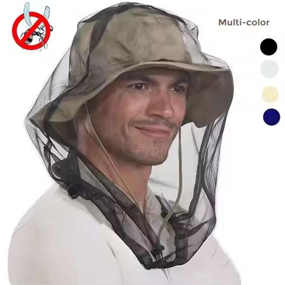 Mosquito Net Repellent Hat Bug Mesh Head Fishing Cap Kit Fishing Hike Men Travel Tackle Clothes I1R3