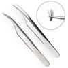 Lashie - Set of 2: Stainless Steel Eyelash Tweezers (Various Designs)