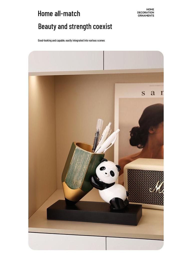 Creative Panda Pencil Holder - Cute Desk Ornament & Gift for Kids and Friends, Ideal for Birthday Decorations