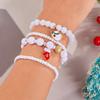 Christmas Day Color Acrylic Diamond Snowflake Bell Elastic Beaded Bracelet Christmas Set