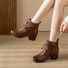 Chunk-heeled Shoes, Ankle Boots, Women's Shoes, Autumn and Winter Round-toed, Retro Soft-soled, Versatile Boots