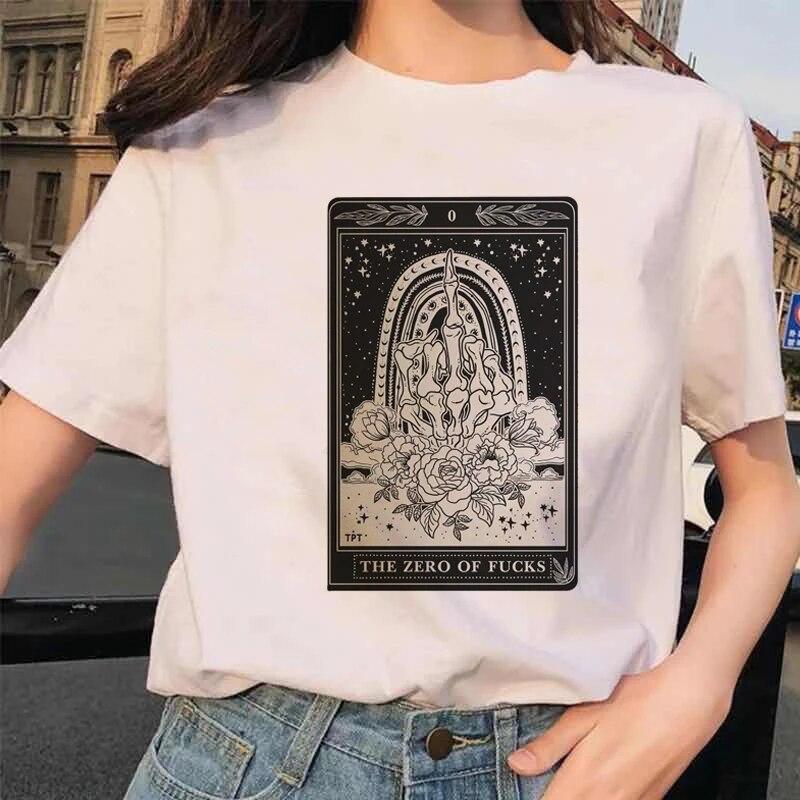Ženy Tarot Tričko s potiskem milenců 90S Tričko Trend Kreslený Letní Módní Potisk Oblečení s krátkým rukávem Topy Trička Tričko Tričko