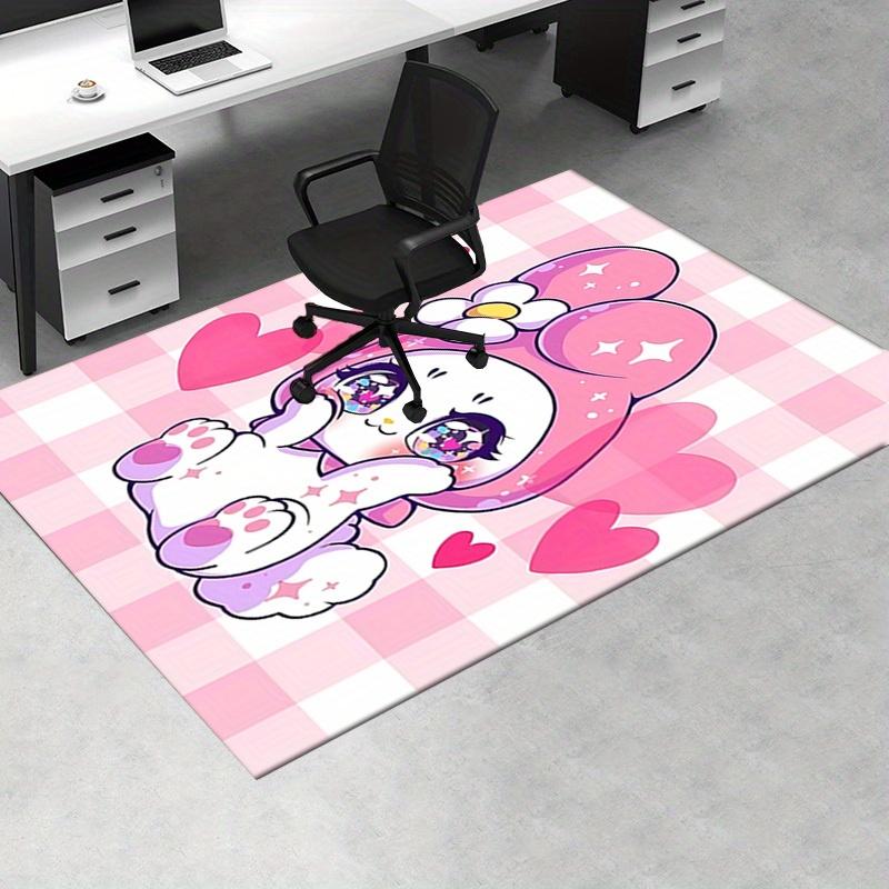 Office Rug Kawaii, Bunny Anti-Slip Rug, Machine Washable for Living Room, Bedroom, Office, Multiple Sizes, Bedroom Mat, Decorative Mat, Durable Mat, L