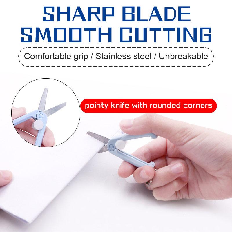 Mini Folding Scissors Simple Portable Paper Cutter Student Stationery Scissor Outdoor Camping Supplies Multifunction Keychain