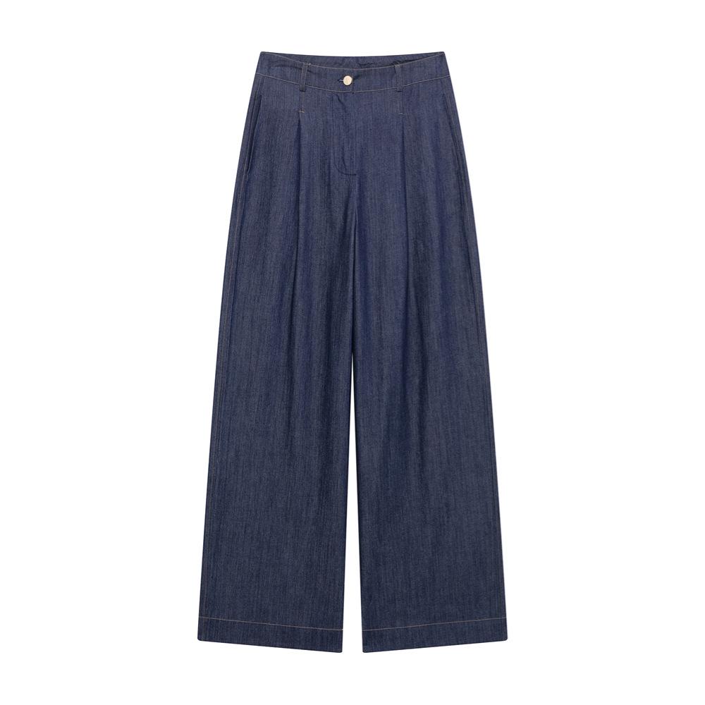 2025 Women's Spring Color-Block Jacket and Wide-Leg Pants Set